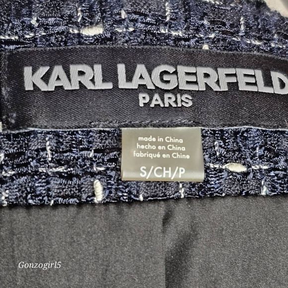 Karl Lagerfeld Paris New With Tags Black Tweed Jacket Size Small - Picture 11 of 14